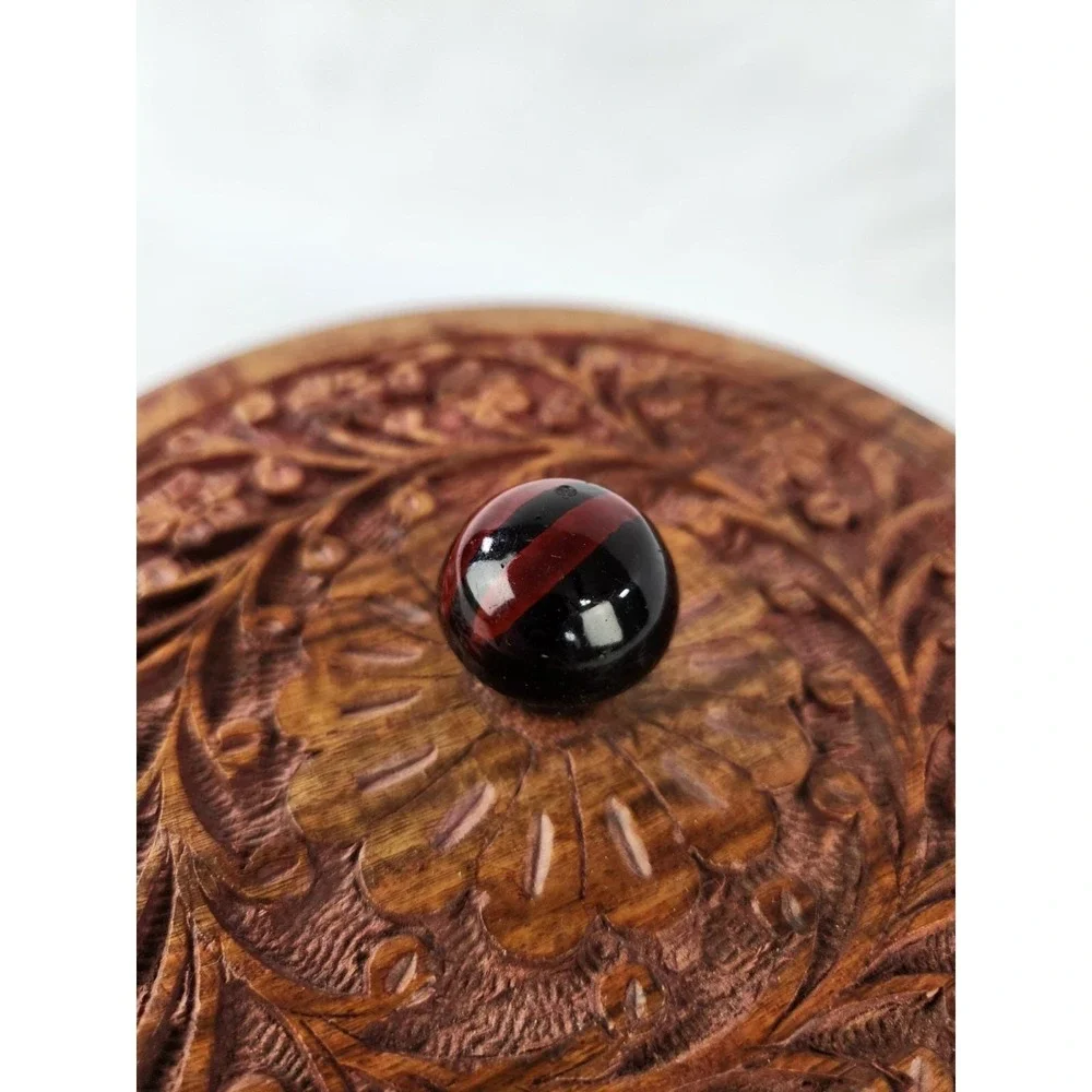 Handcrafted‎ Wooden Chapati Box Wood Divided Floral Carving Decorative Container